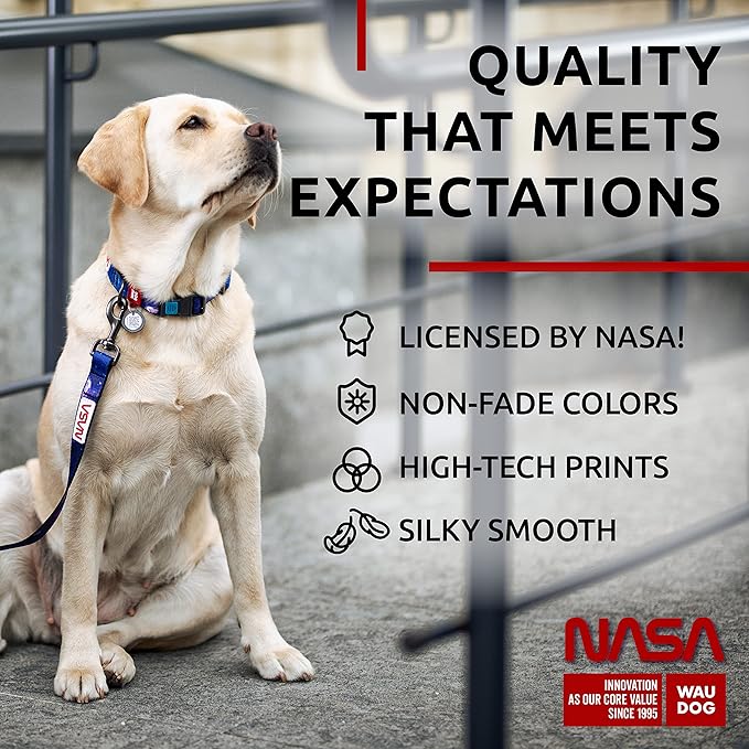 WAUDOG Nylon Dog Collar - Adjustable Dog Collar for Large Dogs, Small & Medium Dogs - Breakaway Puppy Collars for Large Breed Dogs - Boy & Girl Dog Collars with Durable Plastic Buckle and QR Dog Tag