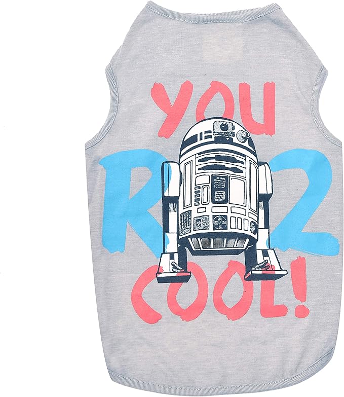 Star Wars for Pets 'You R2 Cool' Gray Dog Tank | Star Wars Dog Shirt for Large Dogs | Size X-Large | Soft, Cute, and Comfortable Dog Clothing and Apparel