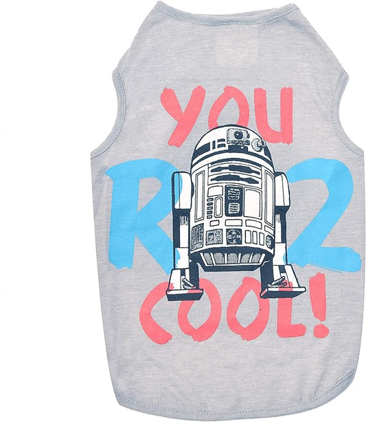 Star Wars for Pets 'You R2 Cool' Gray Dog Tank | Star Wars Dog Shirt for Large Dogs | Size X-Large | Soft, Cute, and Comfortable Dog Clothing and Apparel