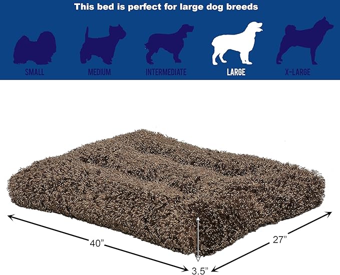 MidWest Homes for Pets Deluxe Dog Beds | Super Plush Dog & Cat Beds Ideal for Dog Crates | Machine Wash & Dryer Friendly, 1-Year Warranty Fits 42-Inch Crate