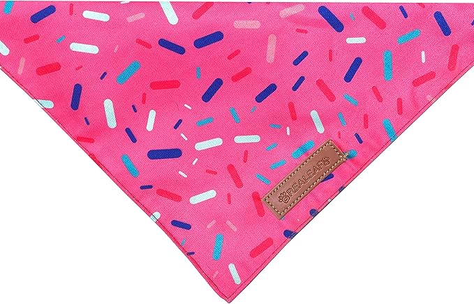 Realeaf Dog Birthday Bandanas 2 Pack, Dog Birthday Party Supplies, Blue and Pink Bandana, Triangle Reversible Pet Scarf for Boy and Girl, Premium Durable Fabric, Multiple Sizes Offered (Large)