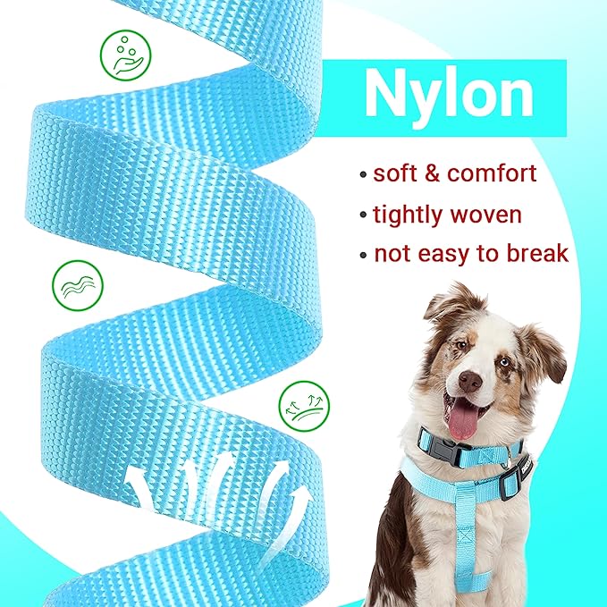 No Pull Dog Harness - Adjustable Step-in Harness & Leash Set for Small, Medium, Large Dogs - Escape Proof Soft Pet Harness for Walking, Training, Hiking, Outdoor Activities