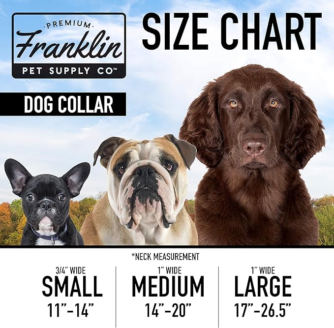 Franklin Pet Supply Co. - Nylon Dog Collar - Reflective Comfort - Fit - Neoprene - Adjustable- Small- Medium - Large - Puppy - Dog - Cat- Easy Clip