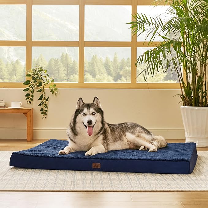 Bedsure XXL Dog Bed for Large Dogs - Orthopedic Waterproof Giant Pet Beds with Removable Washable Cover, Jumbo Egg Crate Foam Mat, Suitable for Pet Up to 150 lbs
