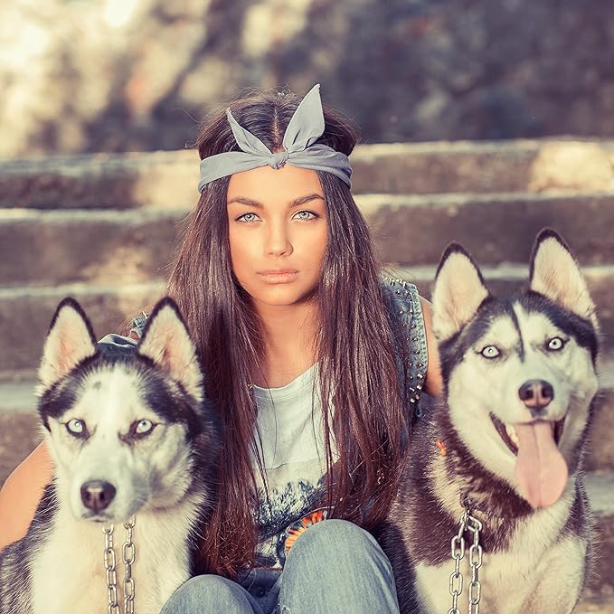 5 Pack Mechaly Dog Bandana Neck Scarf Paisley Cotton Bandanas - Any Pets (Navy