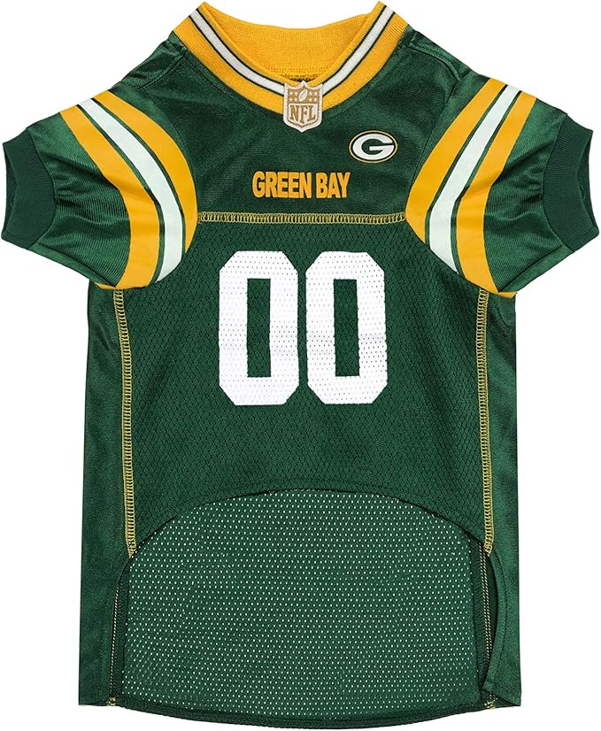 Pets First Green Bay Packers NFL Dog Jersey - Size 3X-Large. Dog & Cat Football Jersey Costume