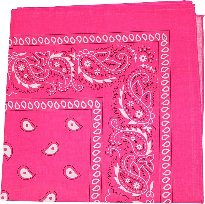 5 Pack Mechaly Dog Bandana Neck Scarf Paisley Cotton Bandanas - Any Pets (Neon
