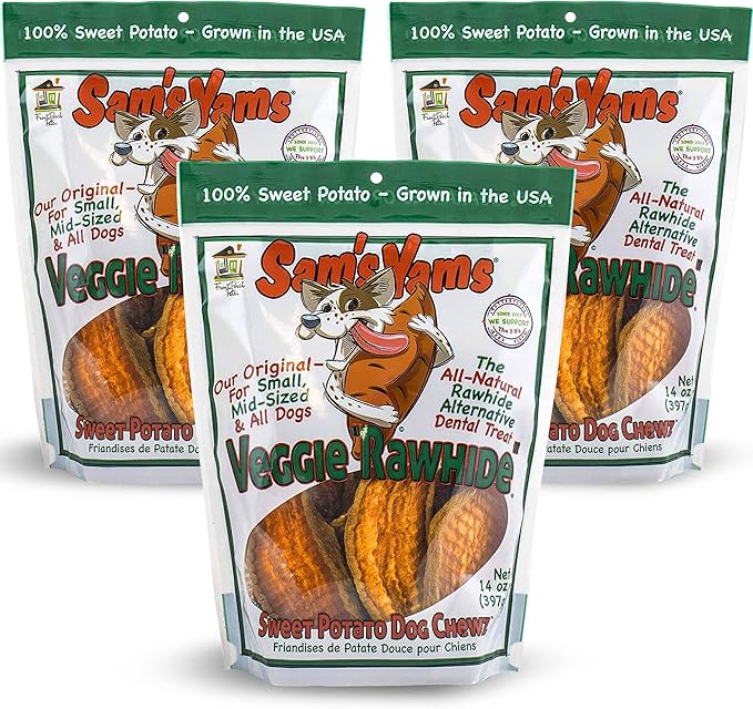 Sweet Potato Dog Chewz 14oz Bags-Veggie Rawhide,3-Pack