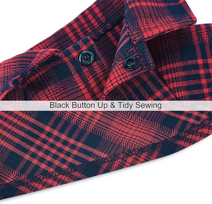 Dog Shirt Plaid for Small Dogs Cats Puppy Boy Girl Dog Clothes Soft Pet T-Shirt Breathable Cat Shirt Clothes Tee Adorable Halloween Thanksgiving [Red#2; 3XL]