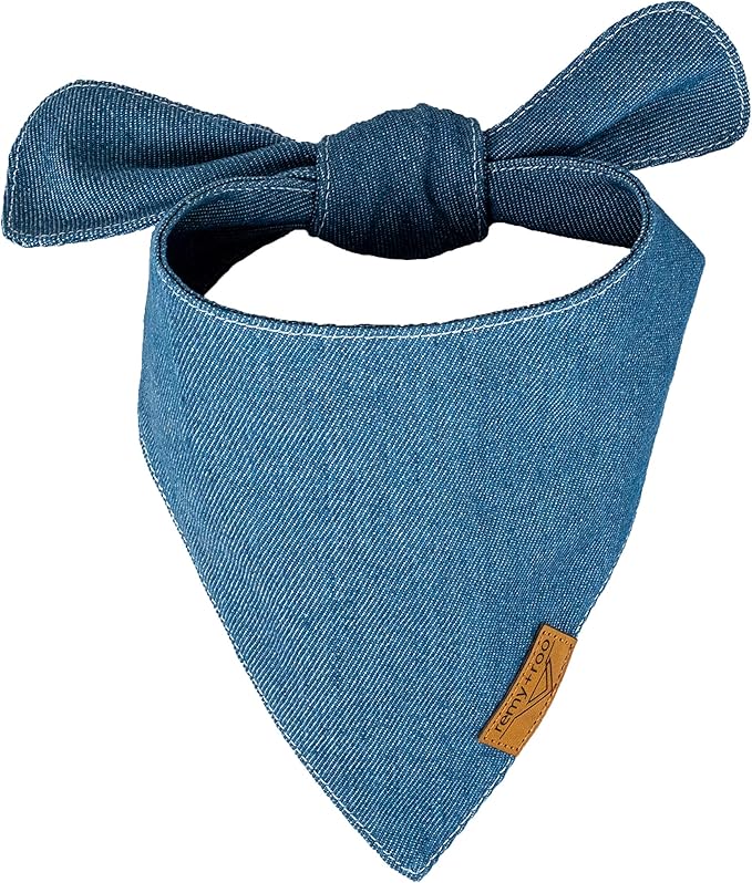 Remy+Roo Large Dog Bandanas - 4 Pack Timeless Set | Premium Durable Adjustable Polyester Fabric | Patented Shape Boy Dog Bandanas | Pack of Bandanas for Dogs