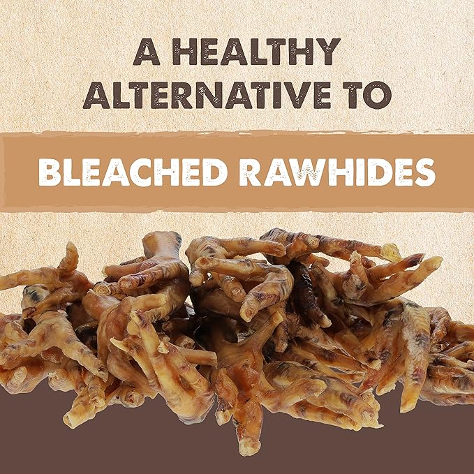 Mighty Paw Naturals Chicken Feet Dog Treats (30 Pack) | 100% Natural Dehydrated Chicken Feet for Dogs. Dried Treat for Pets. Single Ingredient Chews