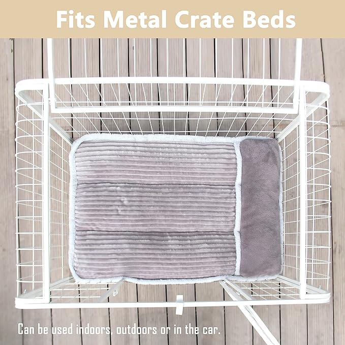 Dog Bed for Large Dogs, Dog Mattress with Pillow for Crate Kennel, Sofa pet Bed, Super Soft pet Bed for Medium, Jumbo, Small Dogs Breeds (Grey, Large:(31"x25"x3"))