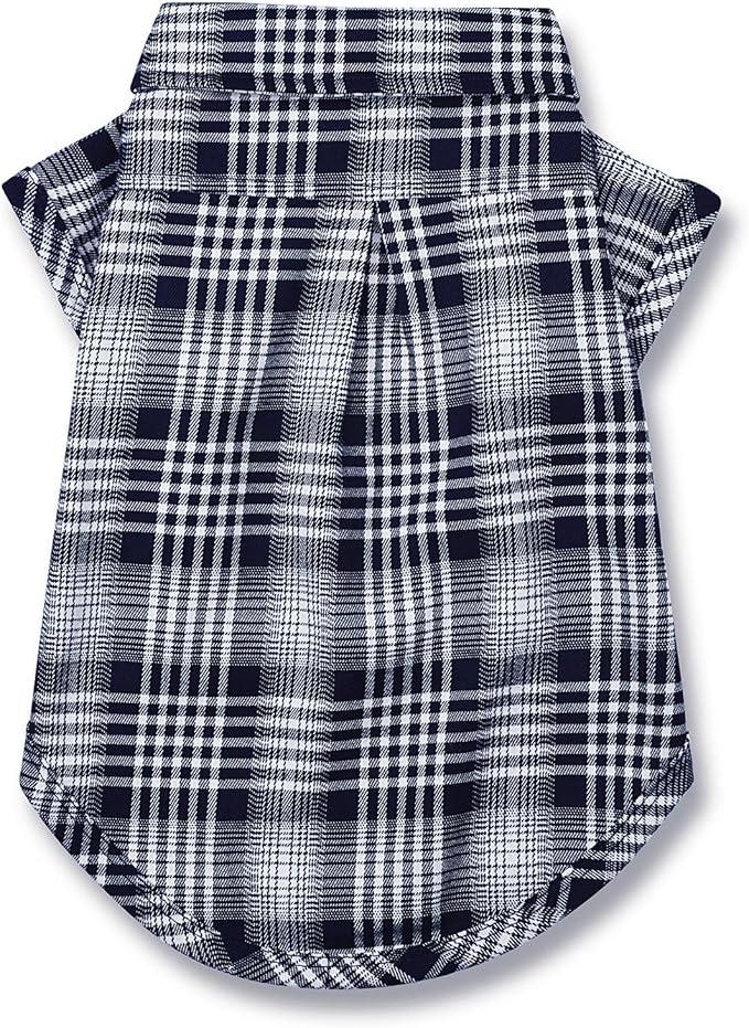 Dog Shirt Plaid for Small Dogs Cats Puppy Boy Girl Dog Clothes Soft Pet T-Shirt Breathable Cat Shirt Clothes Tee Adorable Halloween Thanksgiving [Blue#2; 2XL]