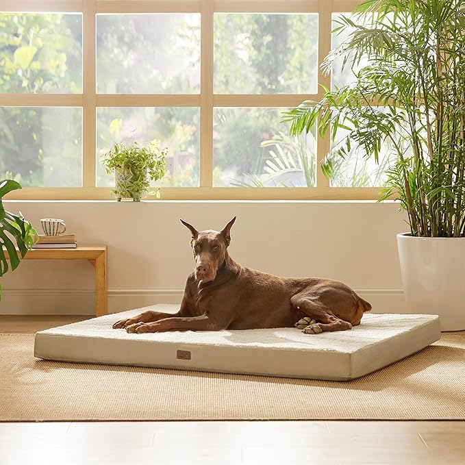 Bedsure XXL Dog Bed for Large Dogs - Orthopedic Waterproof Giant Pet Beds with Removable Washable Cover, Jumbo Egg Crate Foam Mat, Suitable for Pet Up to 150 lbs