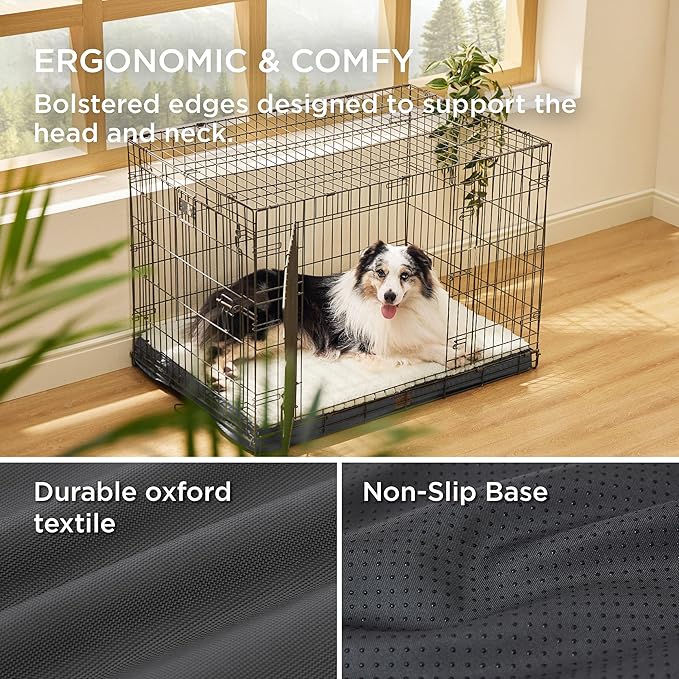 Bedsure XL Dog Bed for Crate - Large Orthopedic Waterproof Pet Beds with Removable Washable Cover, Egg Crate Foam Crate Mat, Suitable for Pet Up to 90 lbs