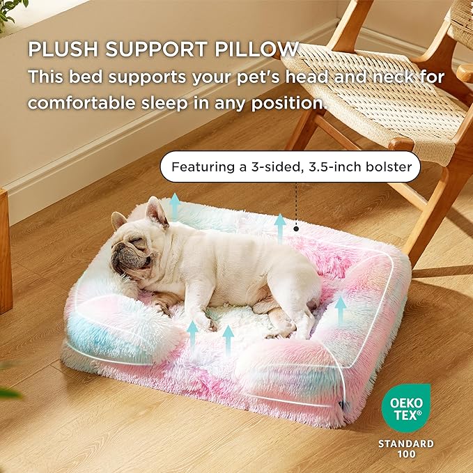 Bedsure Orthopedic Dog Bed for Medium Dogs - Calming Waterproof Dog Sofa Beds Medium, Supportive Foam Pet Couch Bed with Removable Washable Cover, Waterproof Lining and Nonskid Bottom, Multi Color