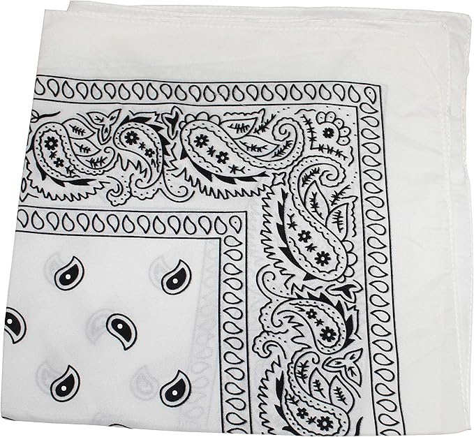5 Pack Mechaly Dog Bandana Neck Scarf Paisley Cotton Bandanas - Any Pets (White)