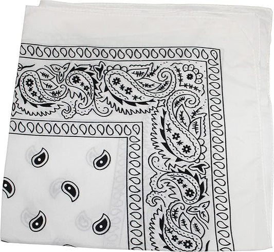 5 Pack Mechaly Dog Bandana Neck Scarf Paisley Cotton Bandanas - Any Pets (White)
