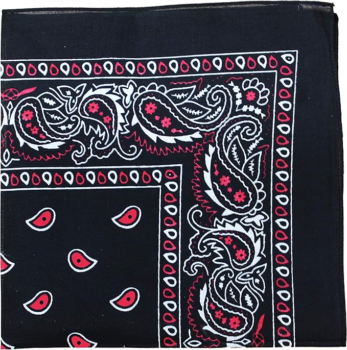 5 Pack Mechaly Dog Bandana Neck Scarf Paisley Cotton Bandanas - Any Pets (Black and