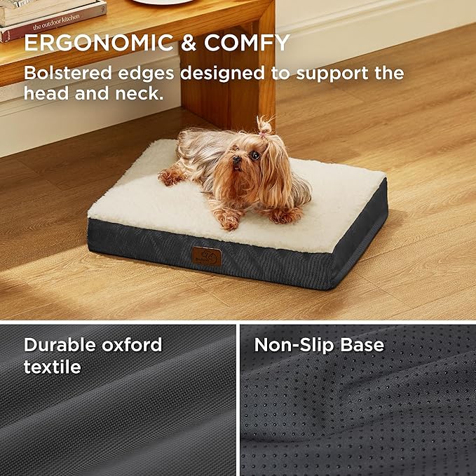 Bedsure Dog Bed for Small Dogs - XS Orthopedic Waterproof Puppy Beds with Removable Washable Cover, Egg Crate Foam Pet Mat, Suitable for Pet or Cats Up to 15 lbs