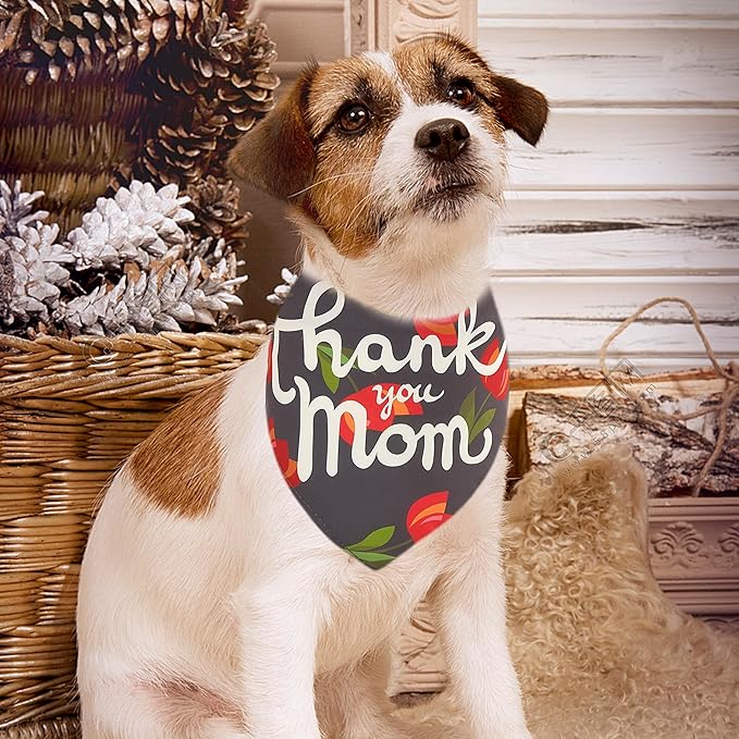 10PCS Mother’s Day Dog Bandanas for Extra Large XL XXL Triangle Bibs Head Scarves for Boys Girls Grooming Accessories Costume