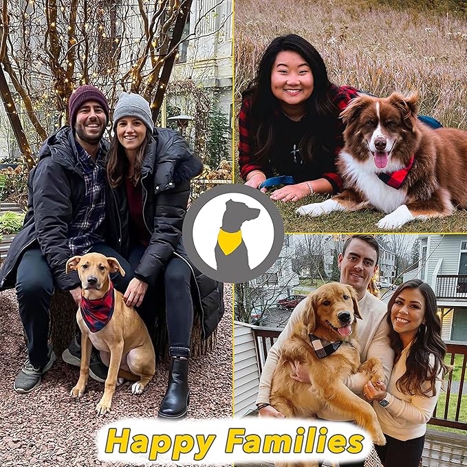 Dog Bandana 4 Pack - Dog Bandanas Boy, Girl, Premium Durable Soft Lightweight Fabric, Buffalo Plaid Scarf for Small Dogs, Cats Pets, Black and White, Red, Green, Blue, Small