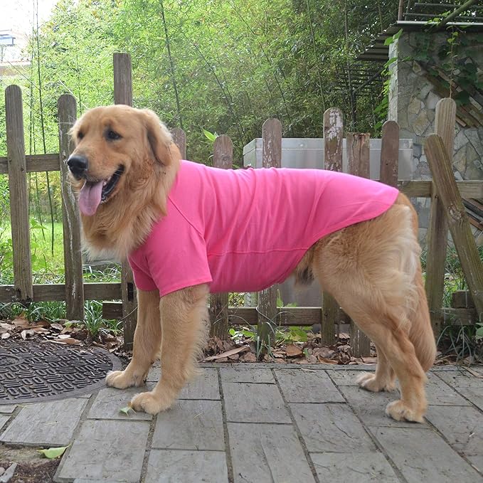 Lovelonglong Pet Clothing Dog Costumes Basic Blank T-Shirt Tee Shirts for Large Dogs Rosered XXXXL