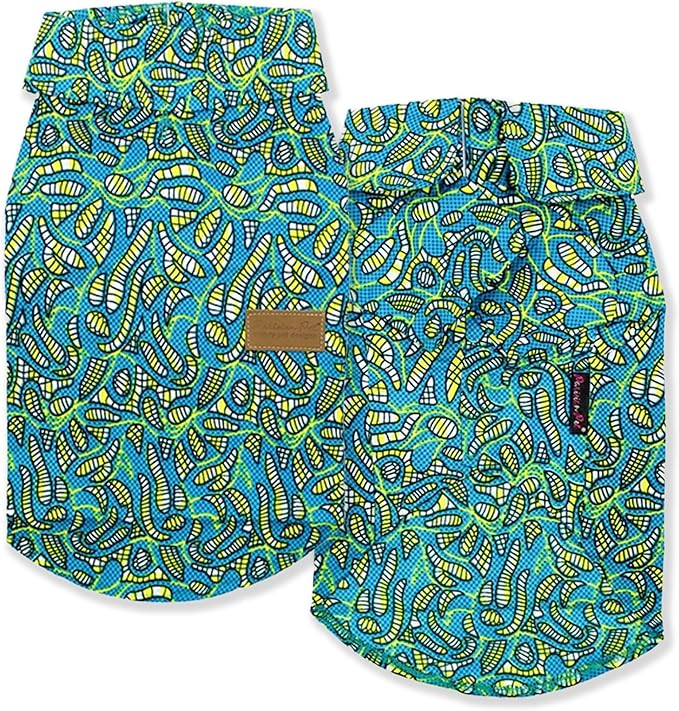 Parisian Pet Tribal Beach Shirt - 100% Cotton Summer Dog Clothes - Stylish Machine Washable Dog Costume - Breathable 2XL