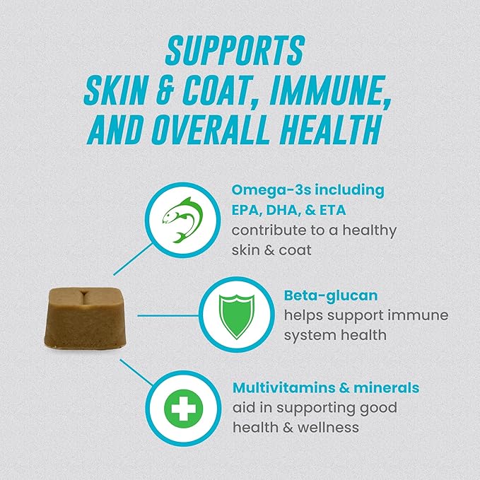 Nutramax Welactin Daily Omega-3 Supplement For Dogs, Skin & Coat Health Plus Overall Health, 60 Soft Chews