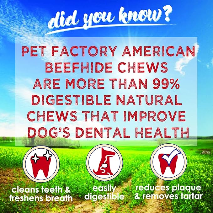 Pet Factory American Beefhide 3" Donuts Dog Chew Treats - Chicken Flavor, 8 Count/1 Pack