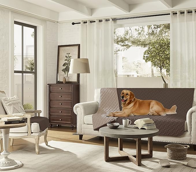 gogobunny 100% Double Sided Waterproof Dog Blanket Soft Pet Bed Cover Reversible Protect Furniture Couch Sofa Car for Puppy Cat Kids (Dark Chocolate/Light Chocolate, 52x82 Inch (Pack of 1))