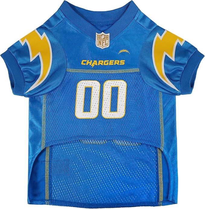 Pets First NFL Los Angeles Chargers Dog Jersey, Size Medium - Perfect Football Jersey Costume for Dogs & Cats