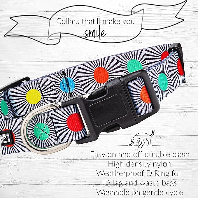 Lucky Love Dog, Adjustable Fun Style Collar and Leash Set for Dogs, Bright Color Matching Dog Collar and Leash - (Large, SOCO Combo)