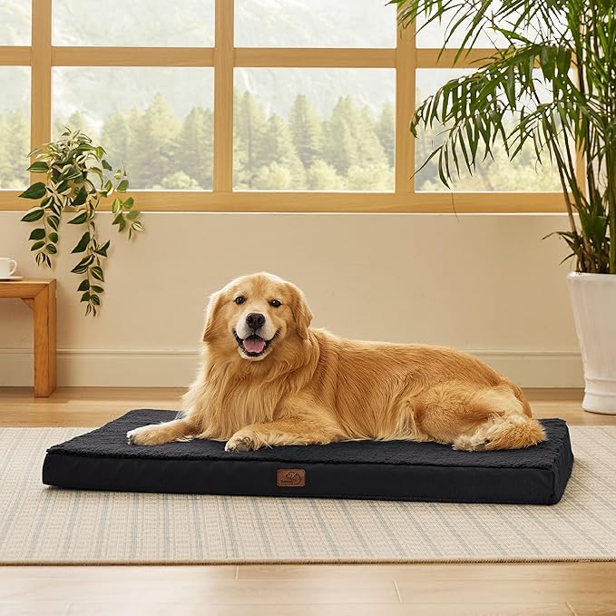 Bedsure XL Dog Bed Large Sized Dog -Orthopedic Waterproof Extra Large Pet Beds with Removable Washable Cover, Egg Crate Foam Mat, Suitable for Pet Up to 100 lbs