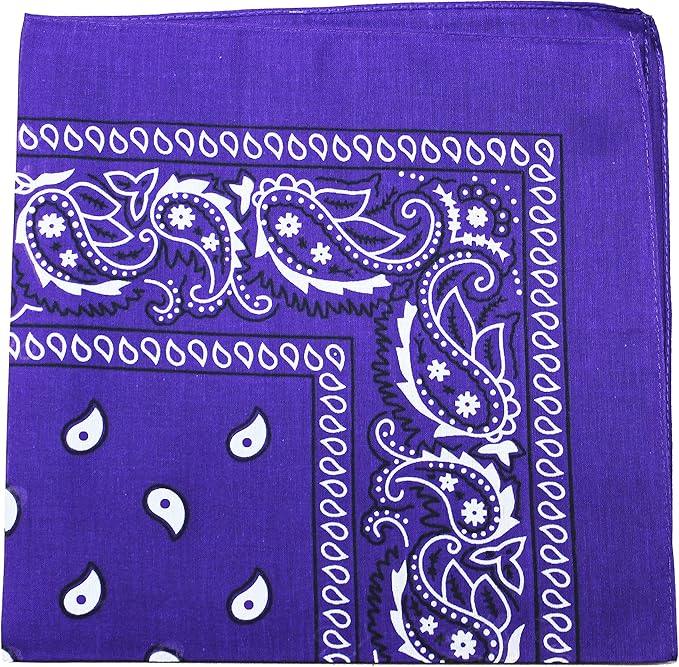 5 Pack Mechaly Dog Bandana Neck Scarf Paisley Cotton Bandanas - Any Pets (Purple)