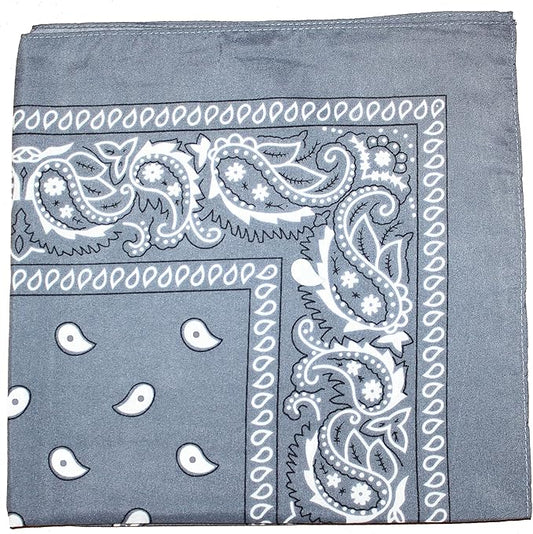 5 Pack Mechaly Dog Bandana Neck Scarf Paisley Cotton Bandanas - Any Pets (Grey)