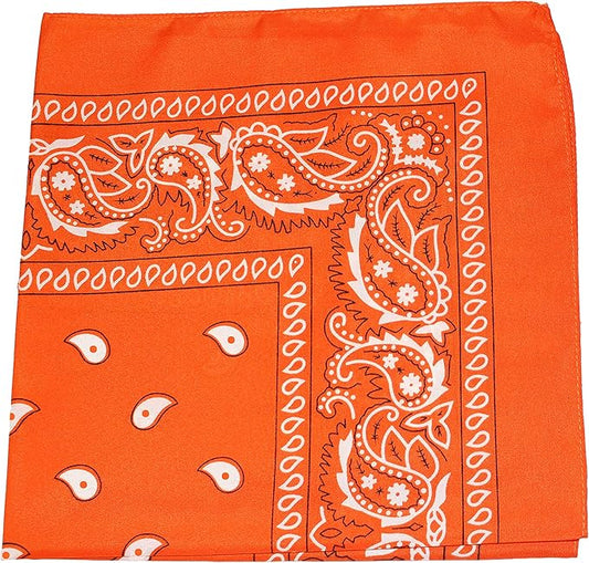 5 Pack Mechaly Dog Bandana Neck Scarf Paisley Cotton Bandanas - Any Pets (Orange)