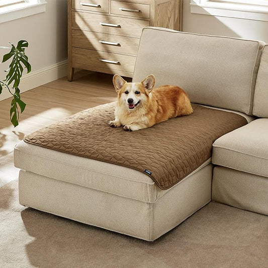 Bedsure 100% Waterproof Couch Cover for Dogs Washable - Non Slip Waterproof Dog Blanket for Couch Sofa, Lightweight Furniture Protector Durable for Pet Cat Puppy with Non-Slip Bottom, Brown, 40x50IN