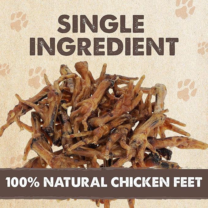 Mighty Paw Naturals Chicken Feet Dog Treats (30 Pack) | 100% Natural Dehydrated Chicken Feet for Dogs. Dried Treat for Pets. Single Ingredient Chews