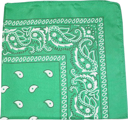 5 Pack Mechaly Dog Bandana Neck Scarf Paisley Cotton Bandanas - Any Pets (Green)