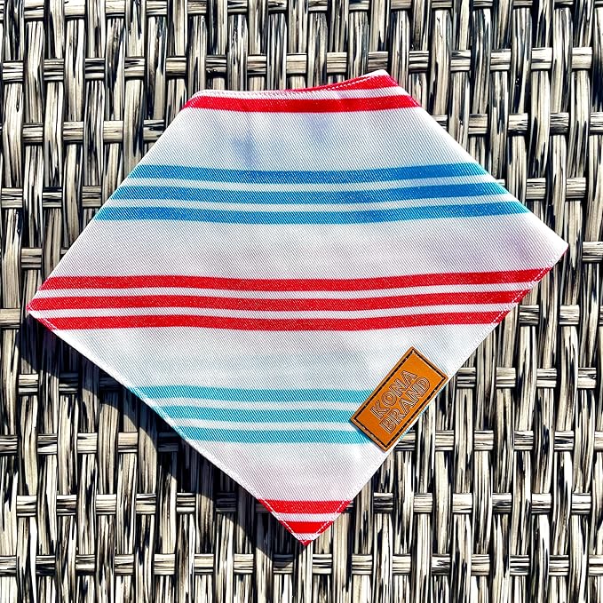KonaBrandCo- Premium Handmade Dog Bandana | Dual Layered Silky Durable Polyester Fabric | Adjustable Fit Custom Shape- Won't Roll (Small, TUCKER)