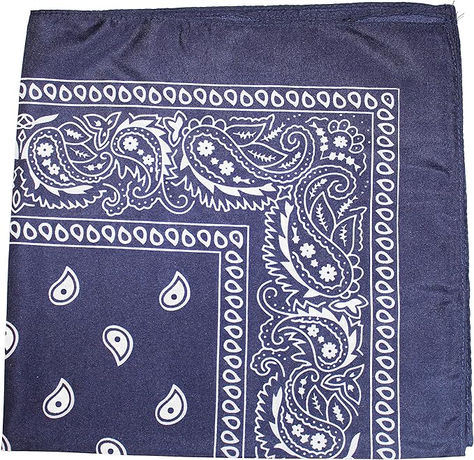 5 Pack Mechaly Dog Bandana Neck Scarf Paisley Cotton Bandanas - Any Pets (Navy