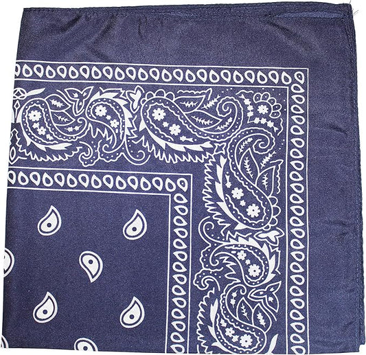 5 Pack Mechaly Dog Bandana Neck Scarf Paisley Cotton Bandanas - Any Pets (Navy